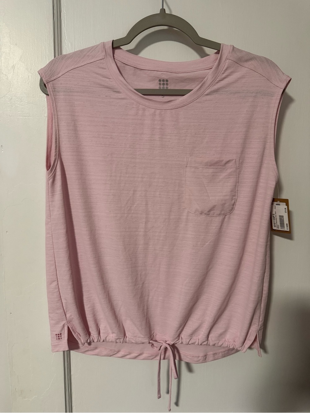 Title Nine Upland Sun Shirt Cloud Pink Drawstring Pocket Tank Top NWT Size Sm